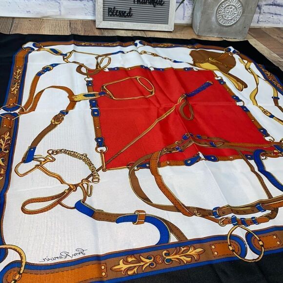 Gim Renoir vintage scarf equestrian print - Picture 10 of 10